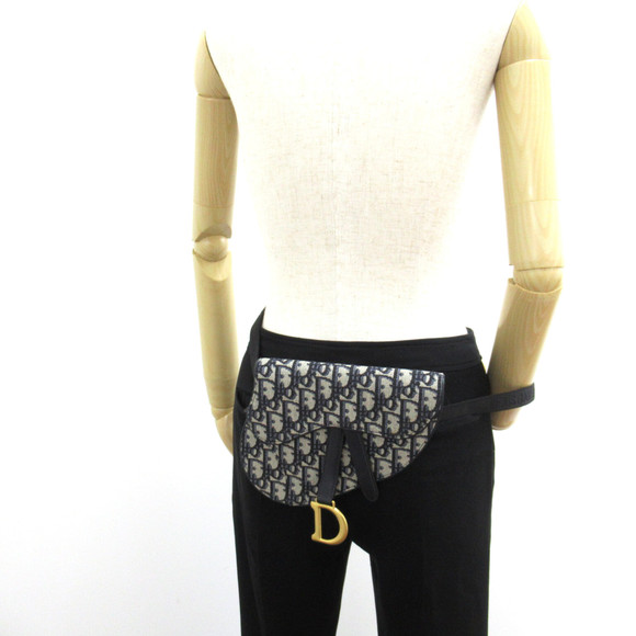 Dior Saddle bag Navy canvas - Picture 4 of 8